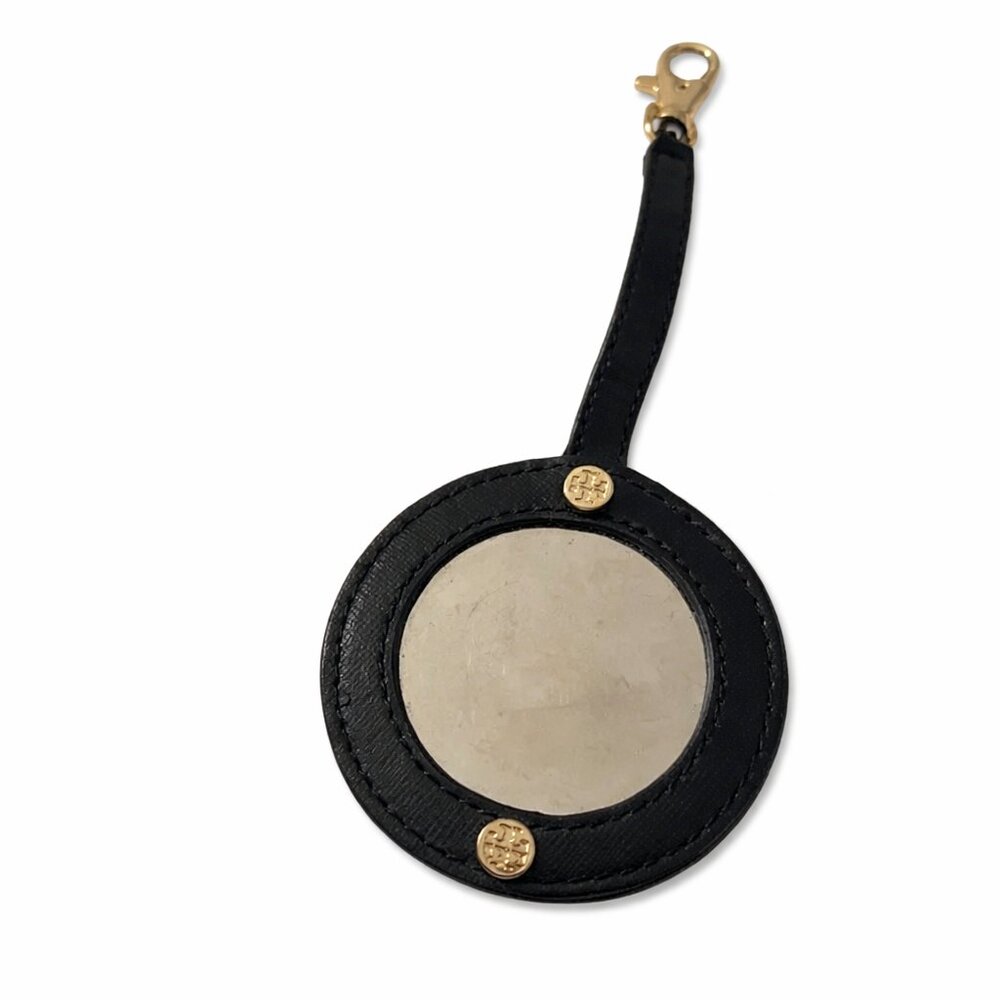 Tory Burch Black Round Mirror with Clip